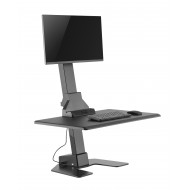 Premium Electric Desk Riser Single Monitor - Black