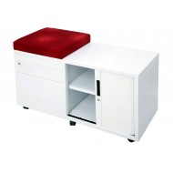 GO Mobile Caddy with Tambour Door - WHITE