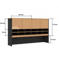 Wall Unit With Double Pigeon Holes and Cupboards BEECH - More Colours