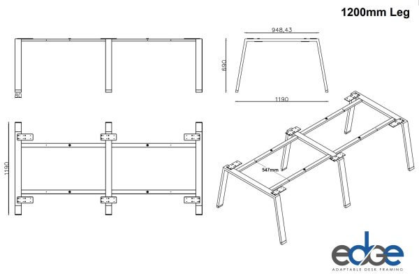 Edge Boardroom Table 3600 x 1200 - Many Sizes Edge Boardroom Table 3600 x 1200 - Many Sizes