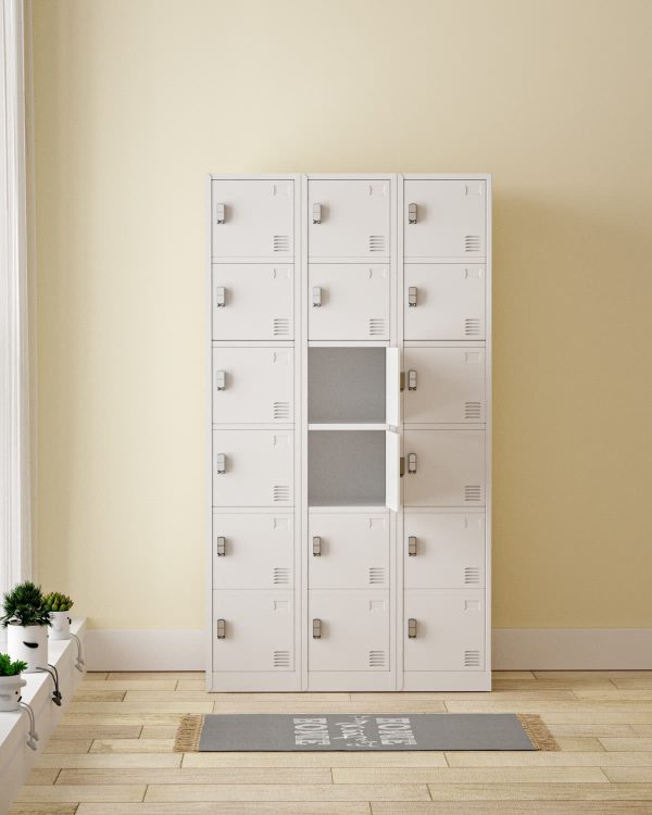 Zip 18 Door Metal Storage Locker - Pad Latch