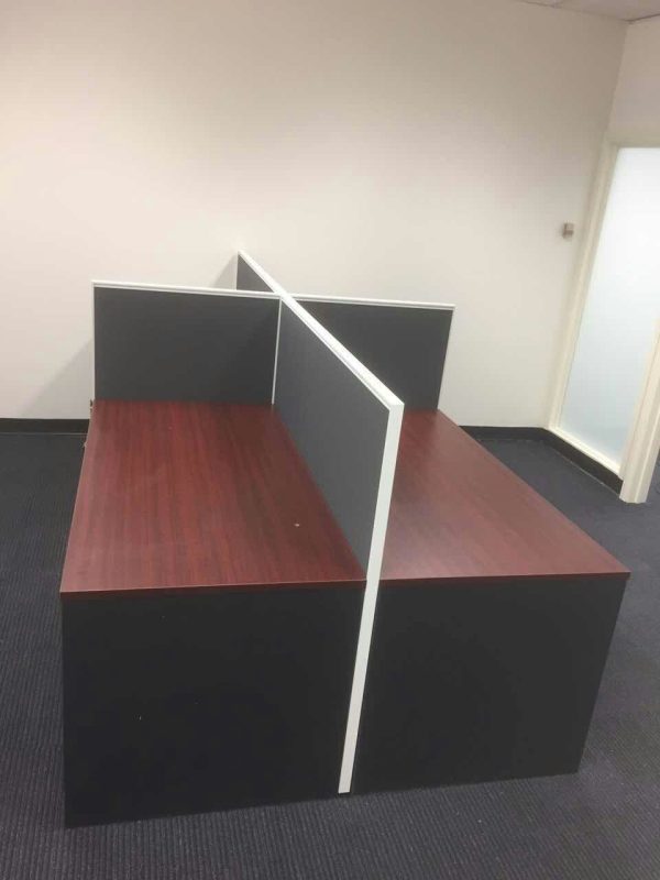 Charcoal Desk Partition with White Frame - 1200H