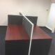 Charcoal Desk Partition with White Frame - 1200H