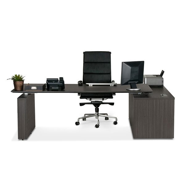 E1 Kingston Electric Executive Desk - Blackened Linewood E1 Kingston Electric Executive Desk - Blackened Linewood