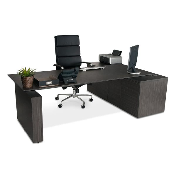 E1 Kingston Electric Executive Desk - Blackened Linewood E1 Kingston Electric Executive Desk - Blackened Linewood