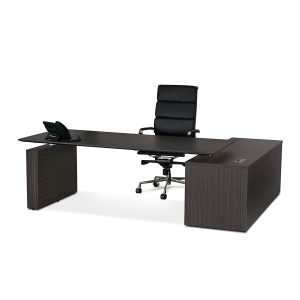 E1 Kingston Electric Executive Desk - Blackened Linewood