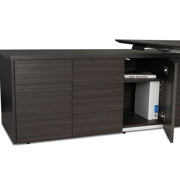 E1 Kingston Electric Executive Desk - Blackened Linewood E1 Kingston Electric Executive Desk - Blackened Linewood
