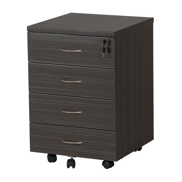Mobile Pedestal 4 Drawers with Lock - Tawny Linewood 