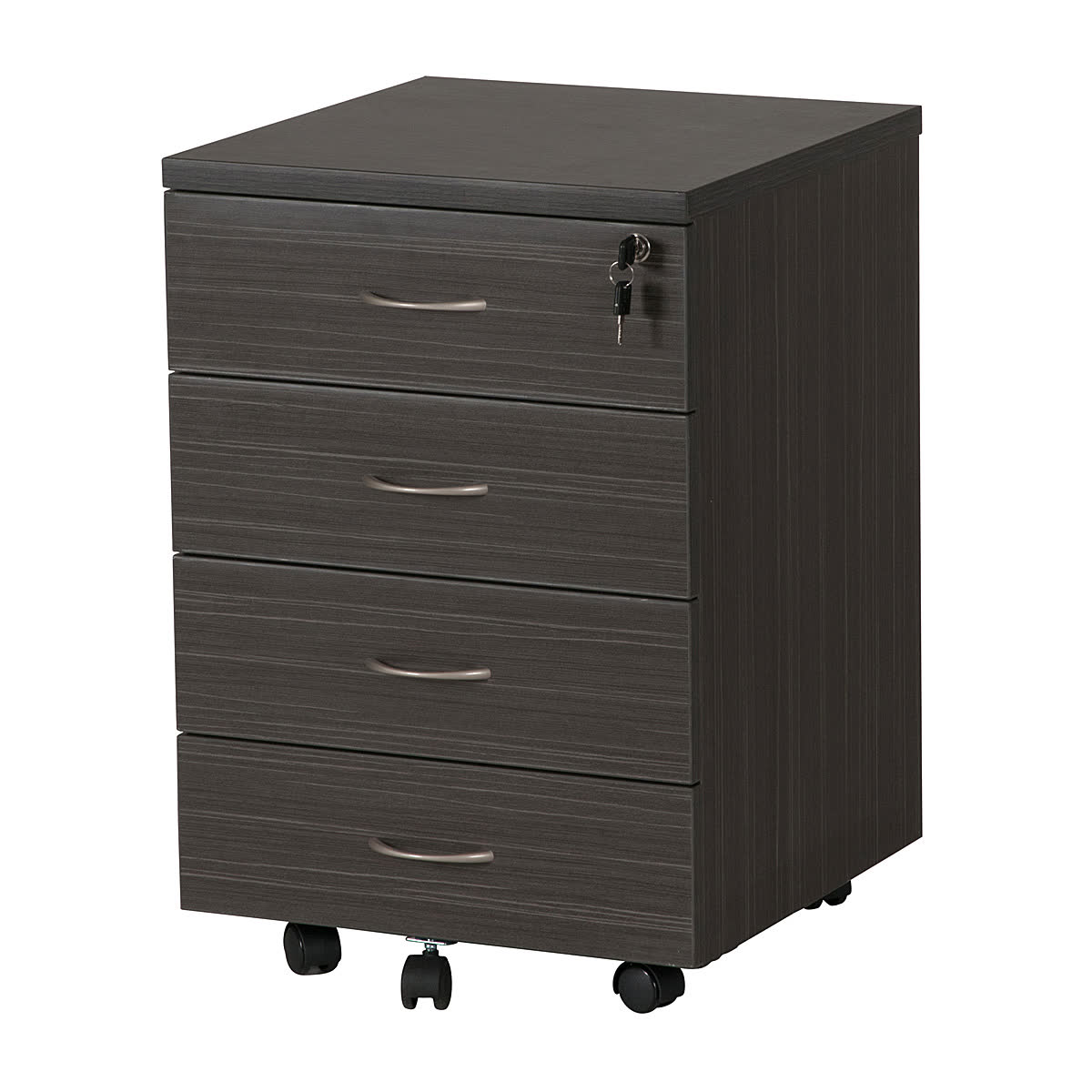 Mobile Pedestal 4 Drawers Blackened - 2 Colours