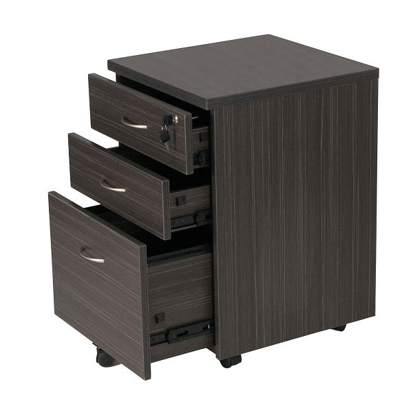 Mobile Pedestal 3 Drawers Blackened - 2 Colours Mobile Pedestal 3 Drawers Blackened - 2 Colours
