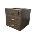 Fixed Pedestal 3 Drawers Blackened Linewood - 2 Colours