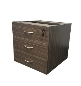 Fixed Pedestal 3 Drawers Blackened Linewood - 2 Colours
