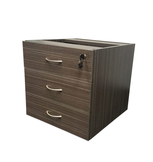 Fixed Pedestal 3 Drawers Blackened Linewood - 2 Colours