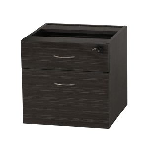 Fixed Pedestal 2 Drawers With Lock - Blackened Linewood
