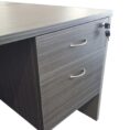 Fixed Pedestal 2 Drawers With Lock - Blackened Linewood