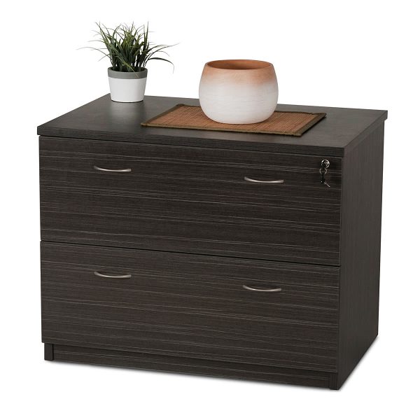2 Drawers Lateral Filing Cabinet - Blackened Linewood 2 Drawers Lateral Filing Cabinet - Blackened Linewood