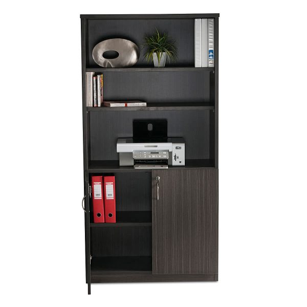 Half Door Stationery Cupboard - Blackened Linewood 