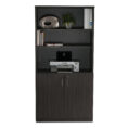 Half Door Stationery Cupboard - Blackened Linewood 