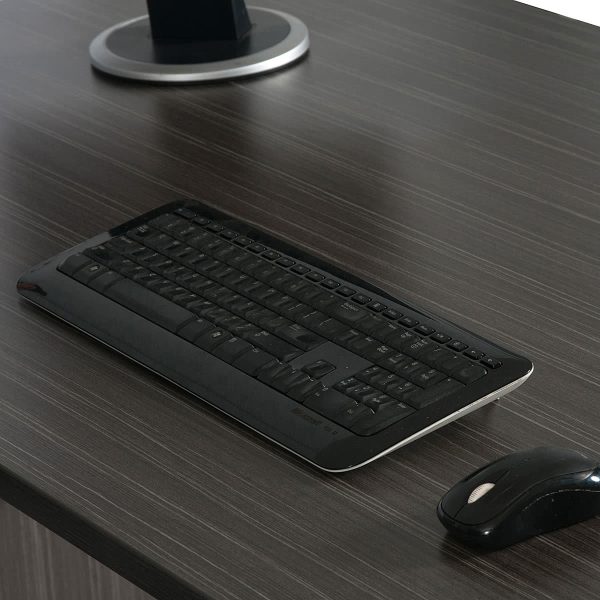 Bow Front Office Desk 1800 - Blackened Linewood