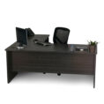 Radial Corner 2 Piece Workstation - Blackened Linewood