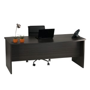 Bow Front Office Desk 1800 - Blackened Linewood