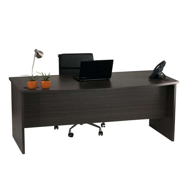 Bow Front Office Desk 1800 - Blackened Linewood