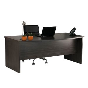 Bow Front Office Desk 2100 – Blackened Linewood Bow Front Office Desk 2100 - Blackened Linewood