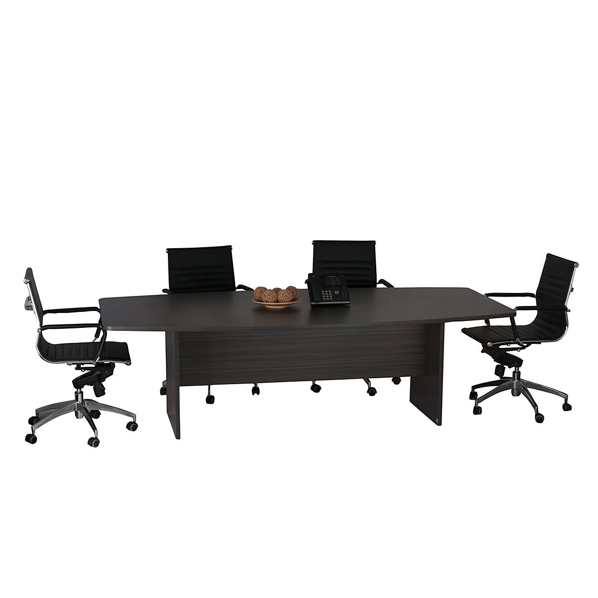 Boat Shaped Boardroom Meeting Table - Blackened