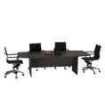 Boat Shaped Boardroom Meeting Table - Tawny