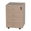 Mobile Pedestal 4 Drawers with Lock - Tawny Linewood 