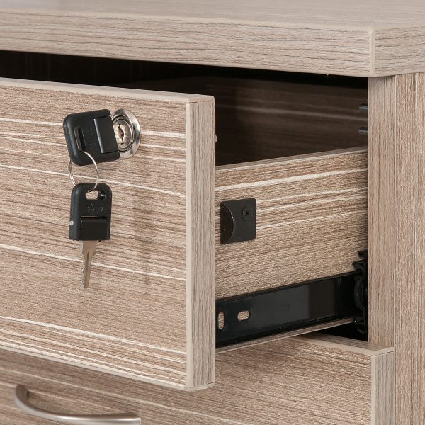 Mobile Pedestal 4 Drawers with Lock - Tawny Linewood 