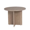 Cross Base Round Meeting Table 1200 Linewood - 2 Colours