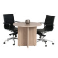 Cross Base Round Meeting Table 900 Linewood - 2 Colours