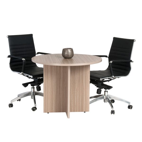 Cross Base Round Meeting Table 1200 Linewood - 2 Colours Cross Base Round Meeting Table 1200 Linewood - 2 Colours