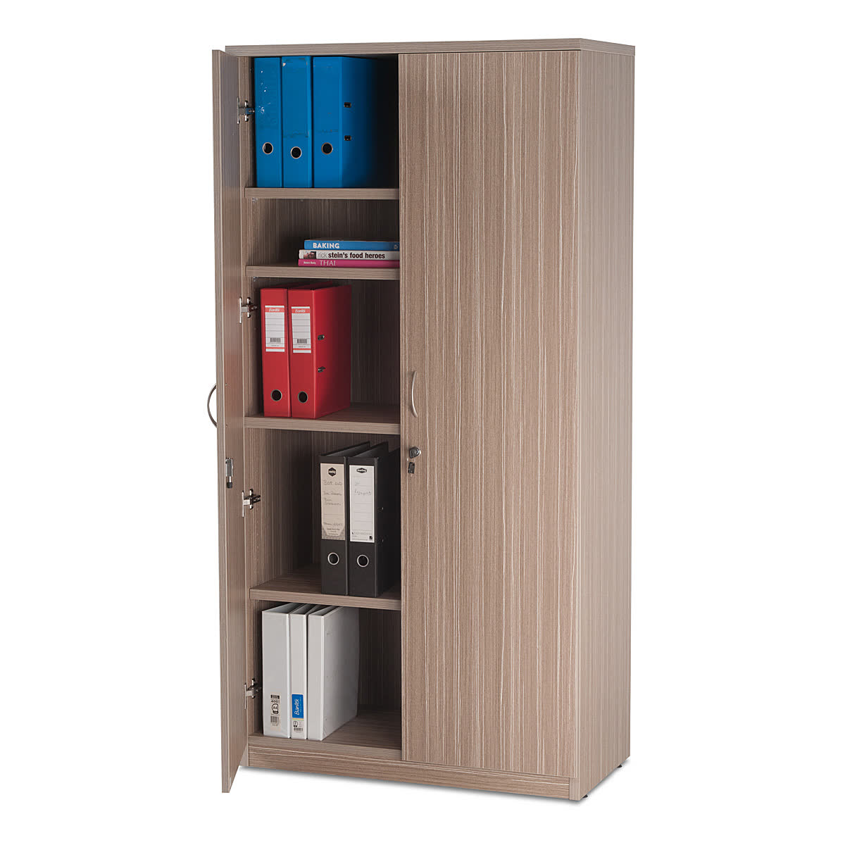 Full Door Storage Cupboard - Tawny Linewood 1800H