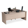 Radial Corner 2 Piece Workstation - Tawny Linewood
