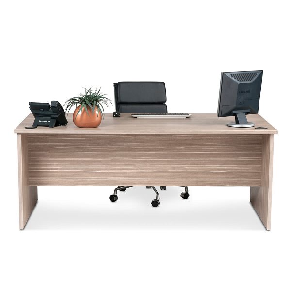 Open Slab End Desk 1800 x 900 - Tawny Linewood