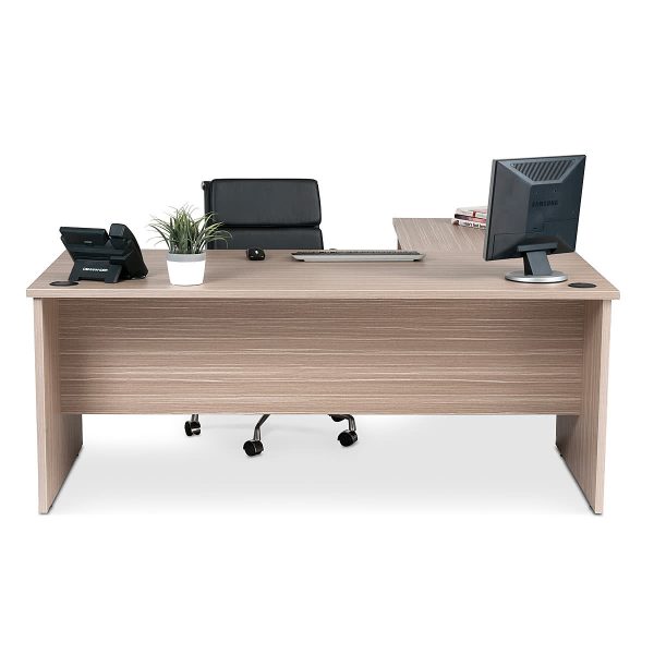 Desk With Universal Return 1500 - Tawny Linewood Desk With Universal Return 1500 - Tawny Linewood