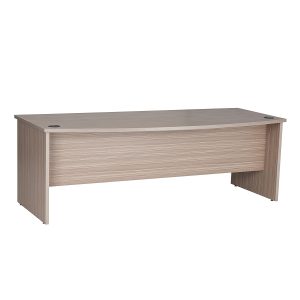 Bow Front Office Desk 2100 - Tawny Linewood