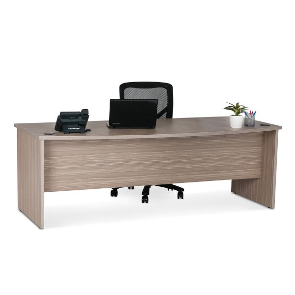 Bow Front Office Desk 2100 - Blackened Linewood Bow Front Office Desk 2100 - Blackened Linewood