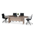Boat Shaped Boardroom Meeting Table - Tawny