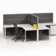 Charcoal Desk Partition with White Frame - 1200H
