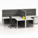 Charcoal Desk Partition with White Frame - 1500H