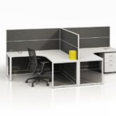 Charcoal Desk Screen with Aluminium Frame 1500W