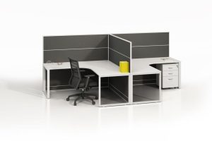 Charcoal Desk Screen with Aluminium Frame 1500W