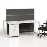 Charcoal Desk Screen with Aluminium Frame 1500W