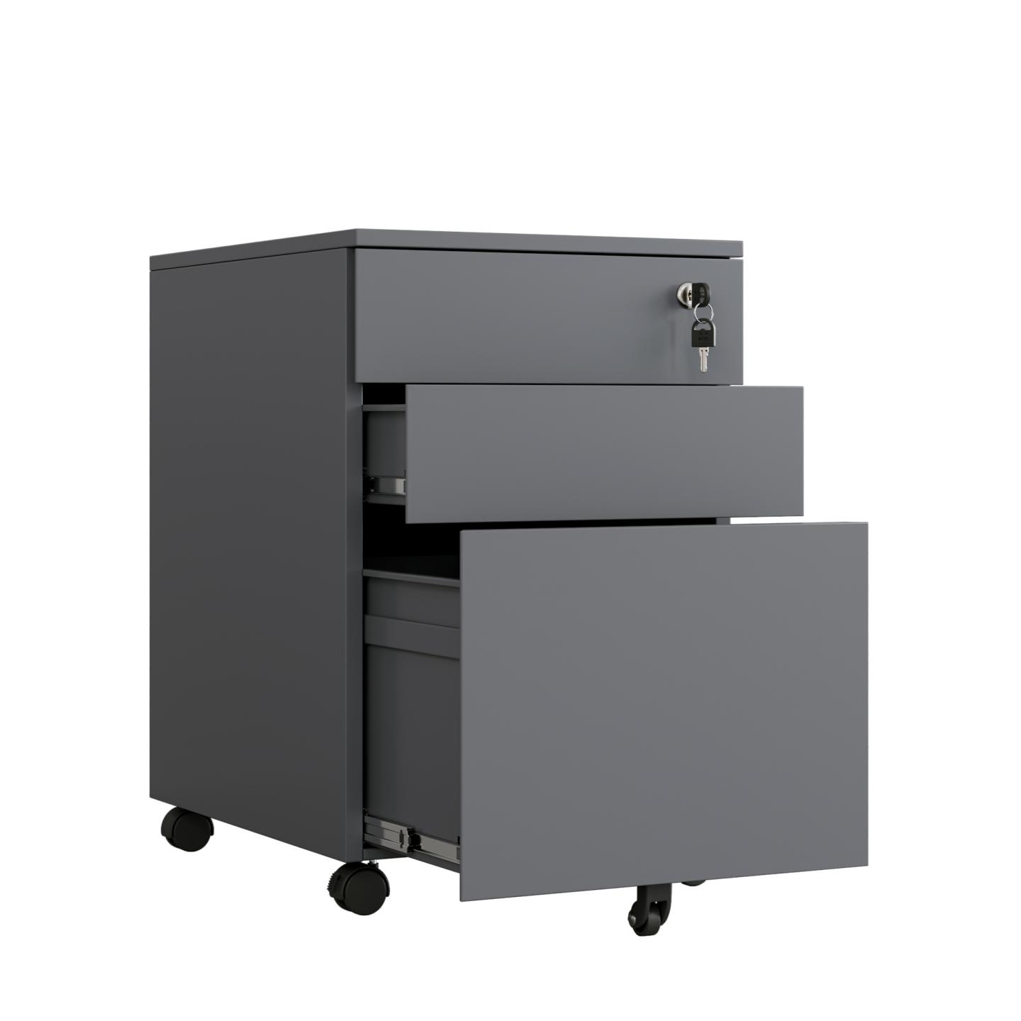 Max Standrad Metal Mobile Pedestal 3 Drawers - 3 Colours