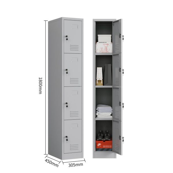 Max Metal Storage Locker Four Door - 2 Colours