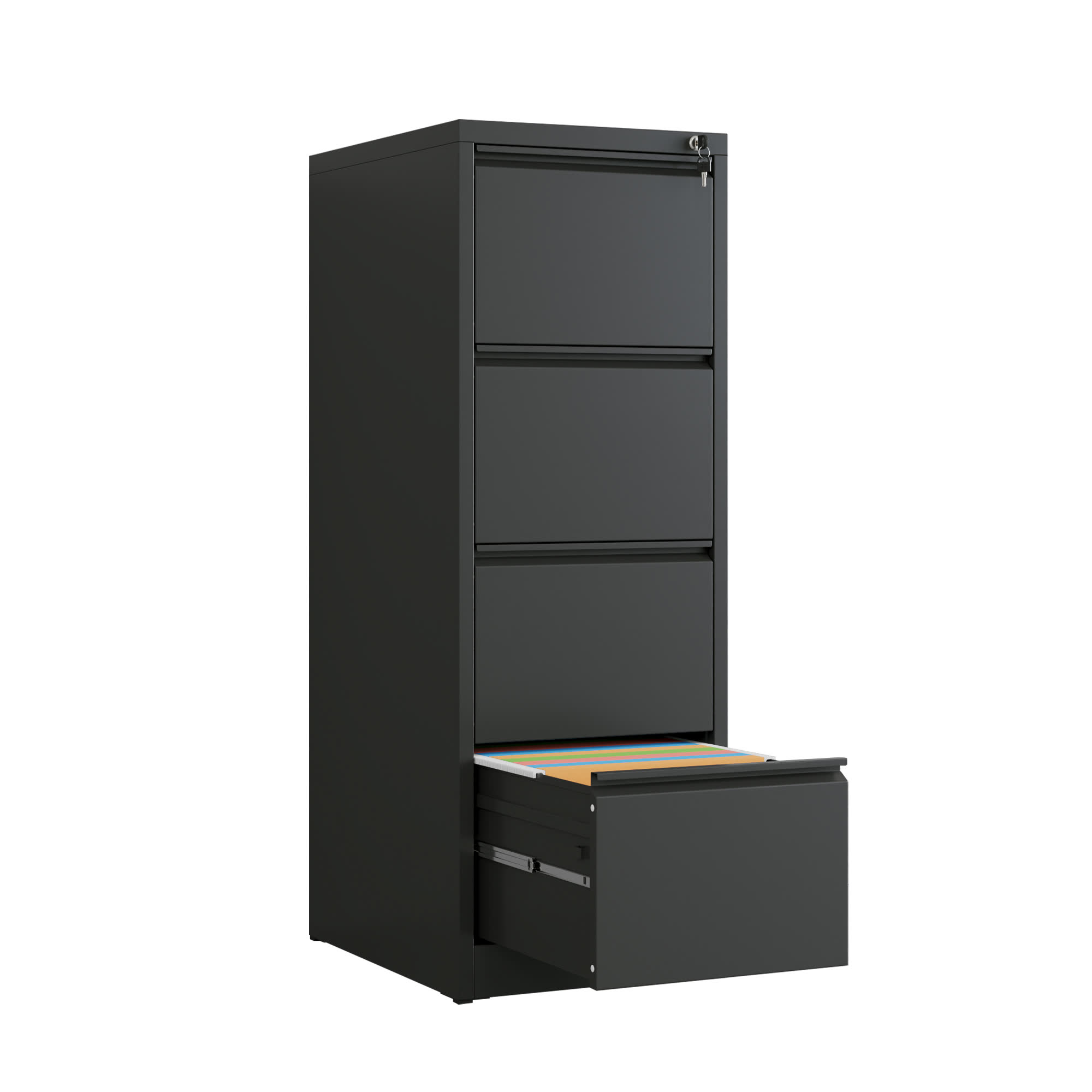 Max Metal Filing Cabinet 4 Drawers - 4 Colours