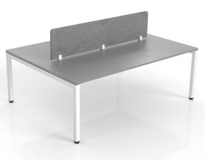 Plaza 50mm Square Legs Double Desk Frame 1800 - With Screen